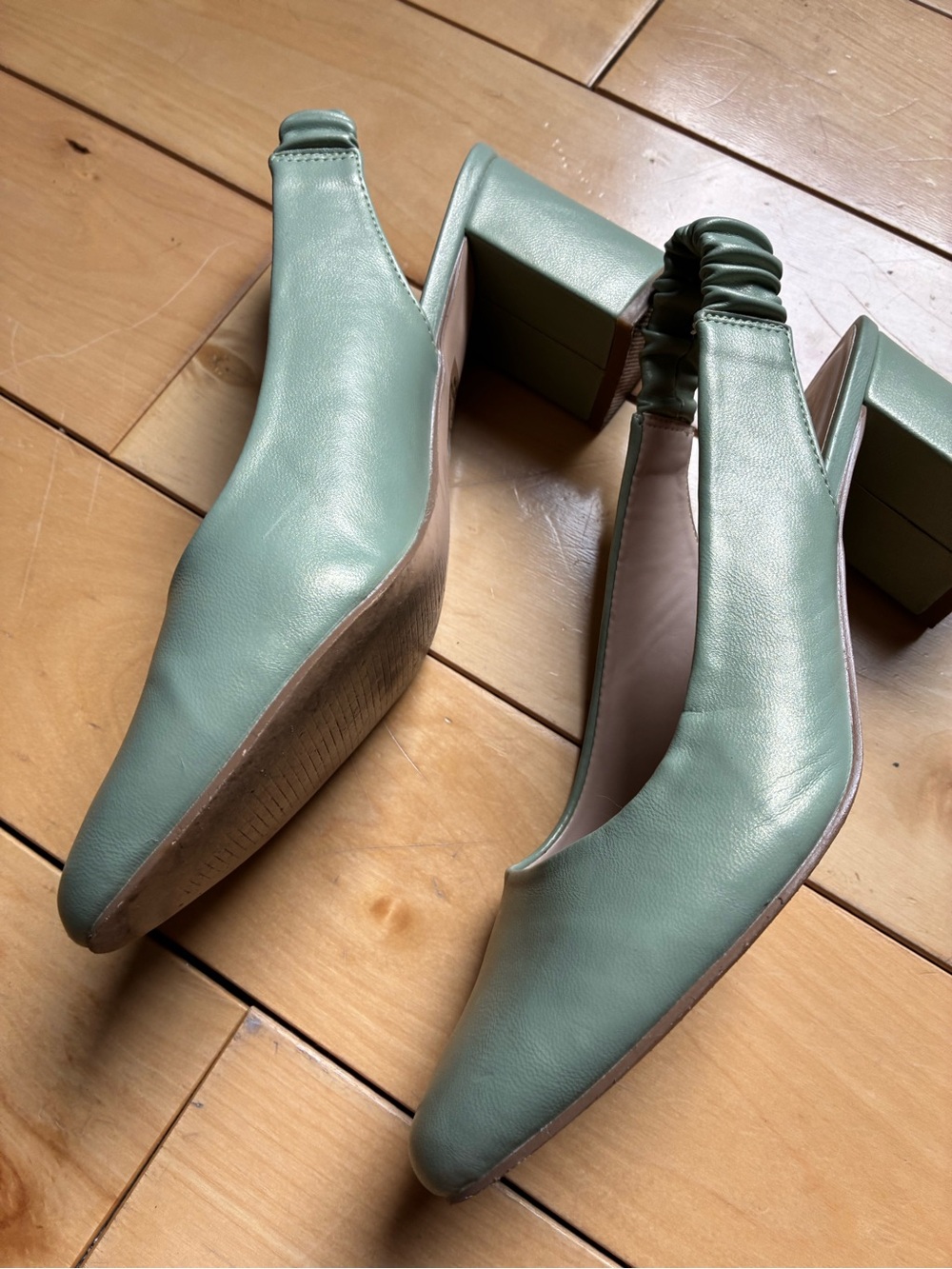 Sage Green Slingback heels - Picture 3 of 9